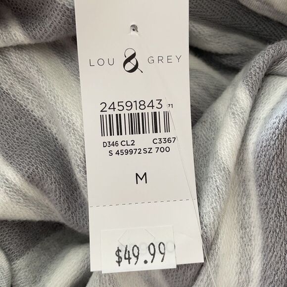 Lou & Grey Cowl Neck Short Sleeve Striped Sweater. Size Medium. New with… - Picture 8 of 11